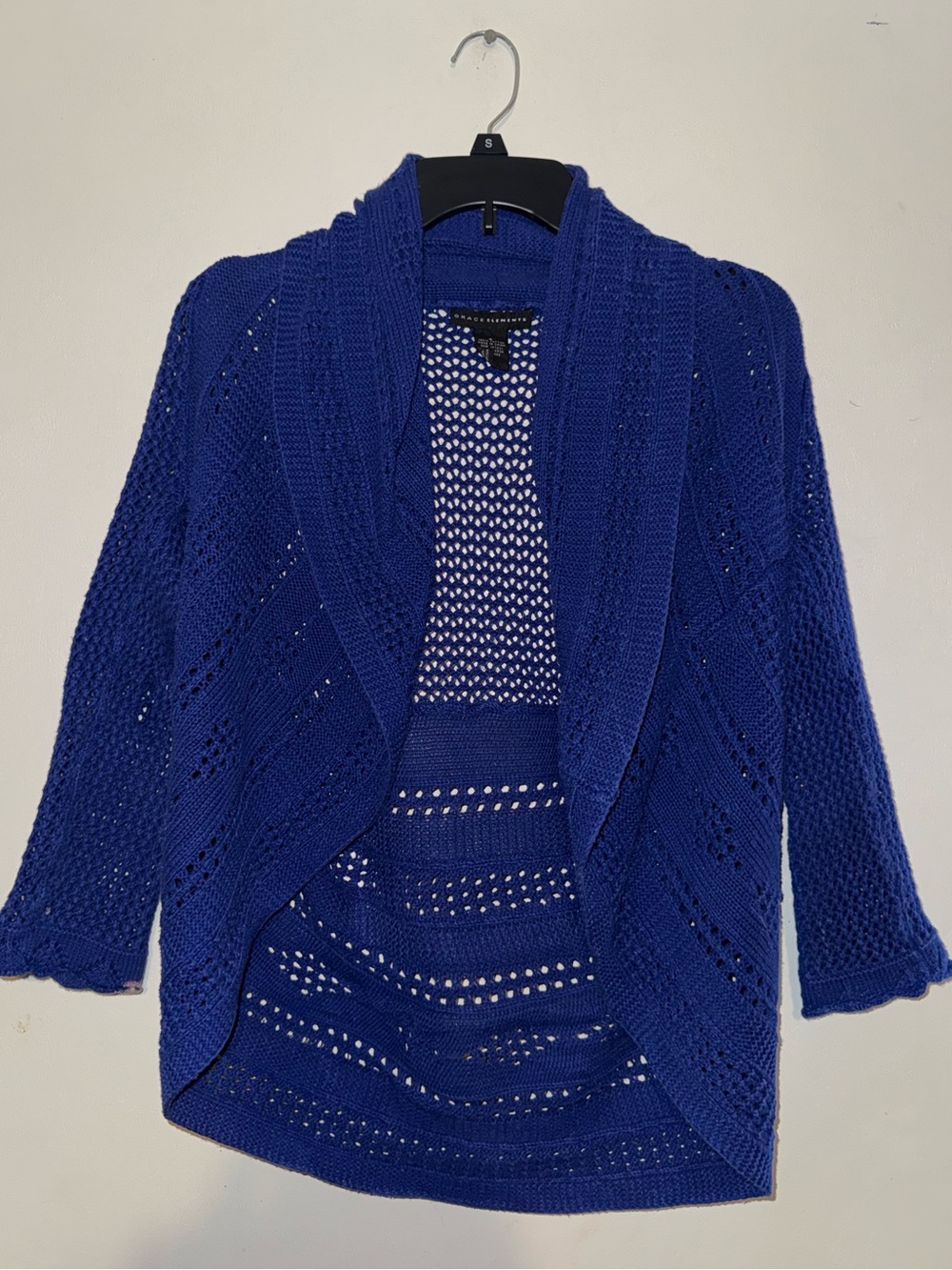 Grace Elements Cobalt Blue Open-Front Knit Cardigan